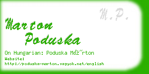 marton poduska business card